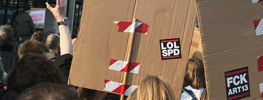 LOLSPD – Artikel13-Demozug vor dem Willy-Brandt-Haus in Berlin